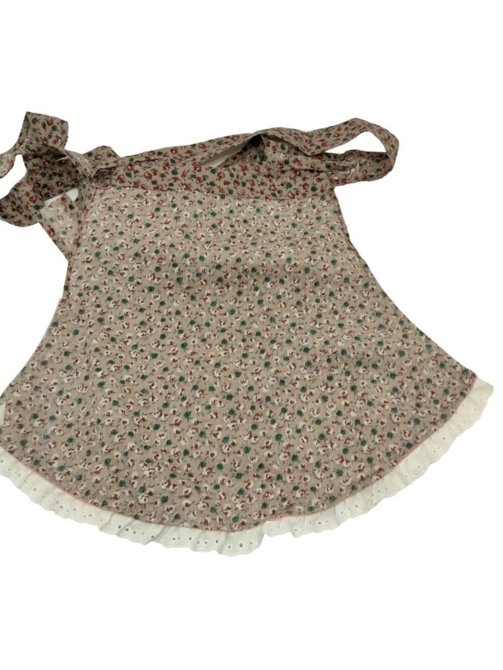 Vintage Farmhouse Half Apron Pocket Handmade Pink floral French Maid - Picture 4 of 6